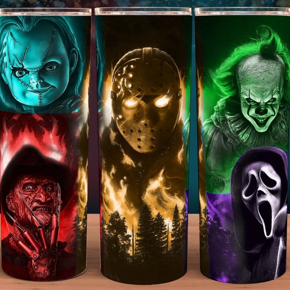 Halloween Horror All Stars - Chucky, Freddy, Jason, Pennywise, Ghostface Tumbler - Picture 1 of 1